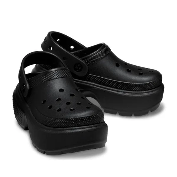 כפכפי קרוקס פלטפורמה לנשים Crocs Stomp Clog-Black 209347-001