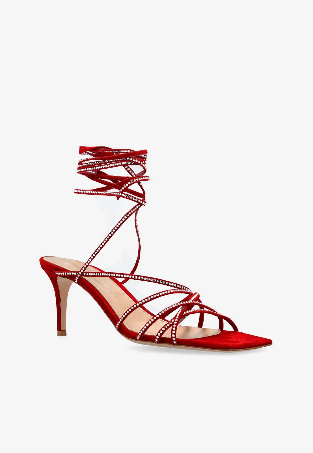 70 Crystal-Embellished Suede Sandals