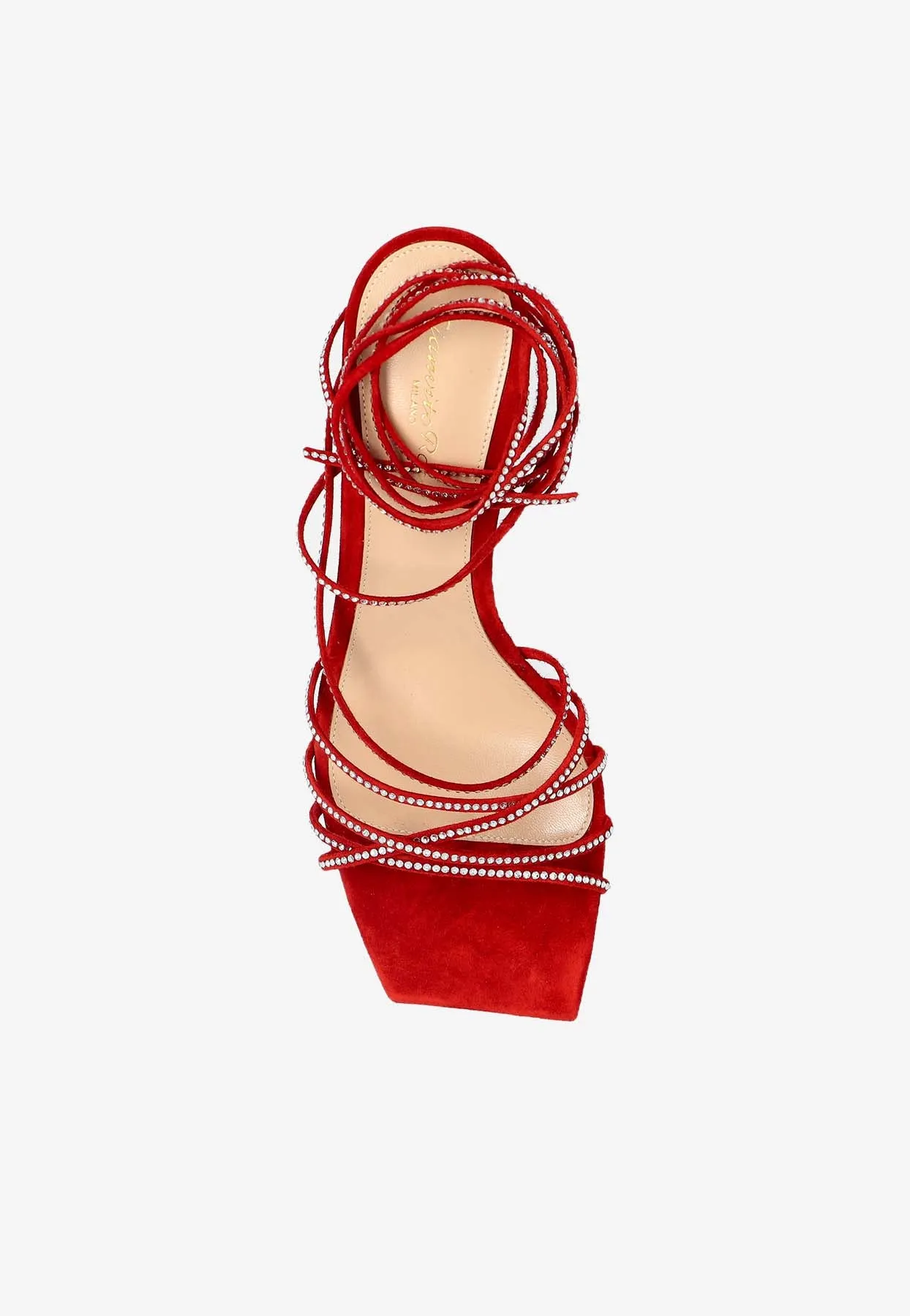 70 Crystal-Embellished Suede Sandals