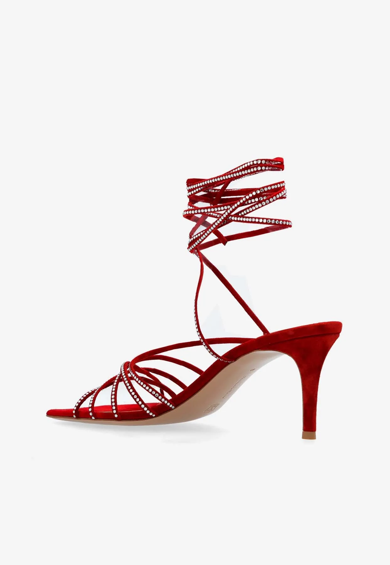 70 Crystal-Embellished Suede Sandals