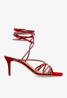 70 Crystal-Embellished Suede Sandals