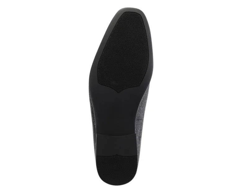Amali Luxe Black Glitter Loafers Men's Glitter Upper