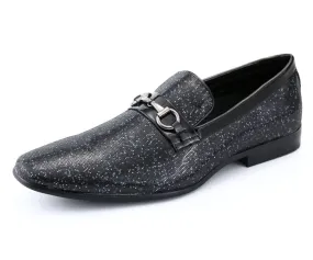 Amali Luxe Black Glitter Loafers Men's Glitter Upper