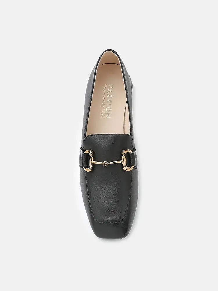 Arwen Classic Metal Buckle Leather Loafers