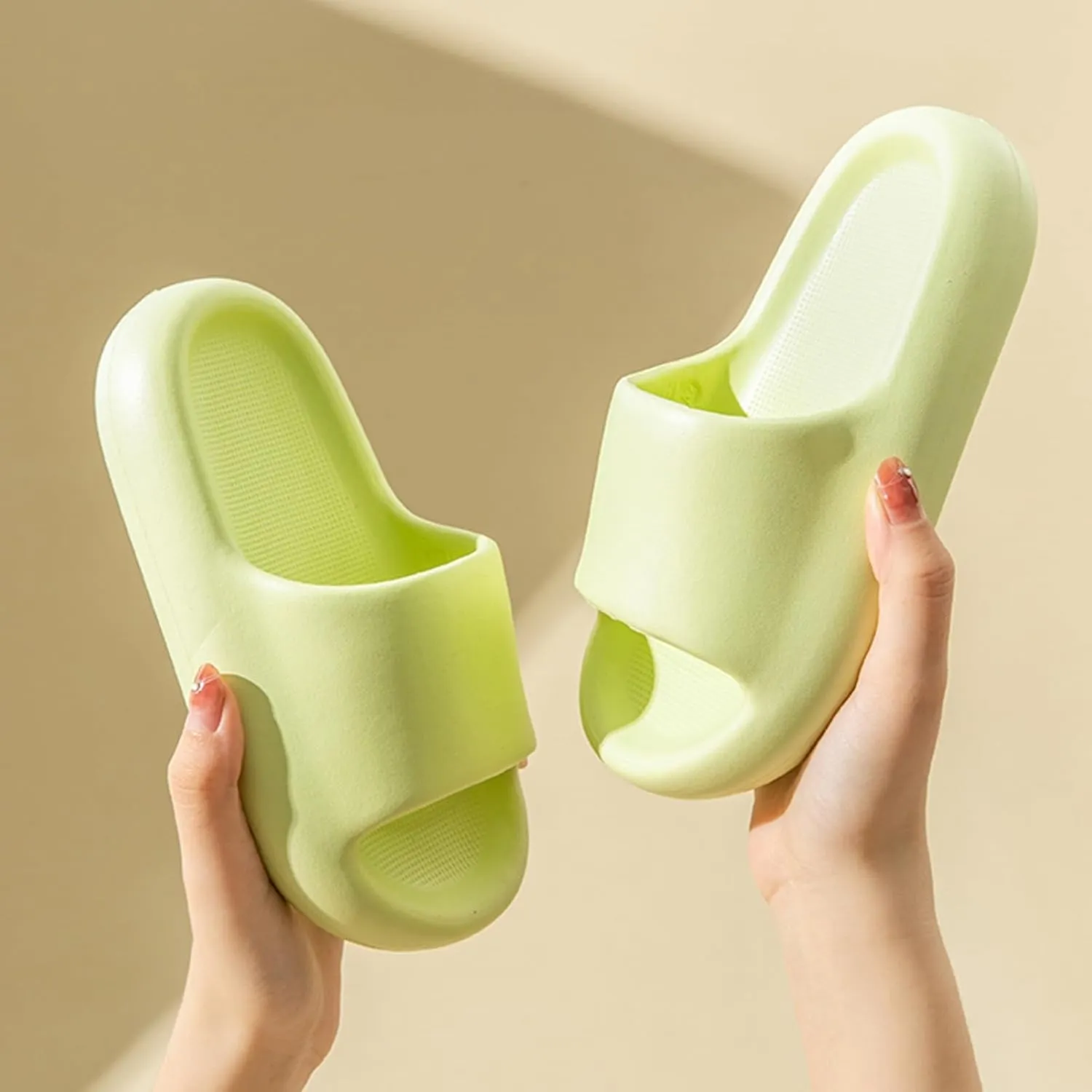 Beach Slippers for Kids Comfortable Soft Soled Home Slippers Soft Soled Cloud Slides Open Toe Shower Slides