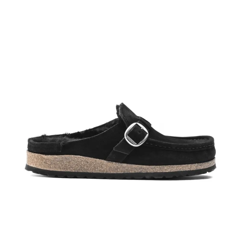 Birkenstock Women's Buckley Shearling - Black Suede