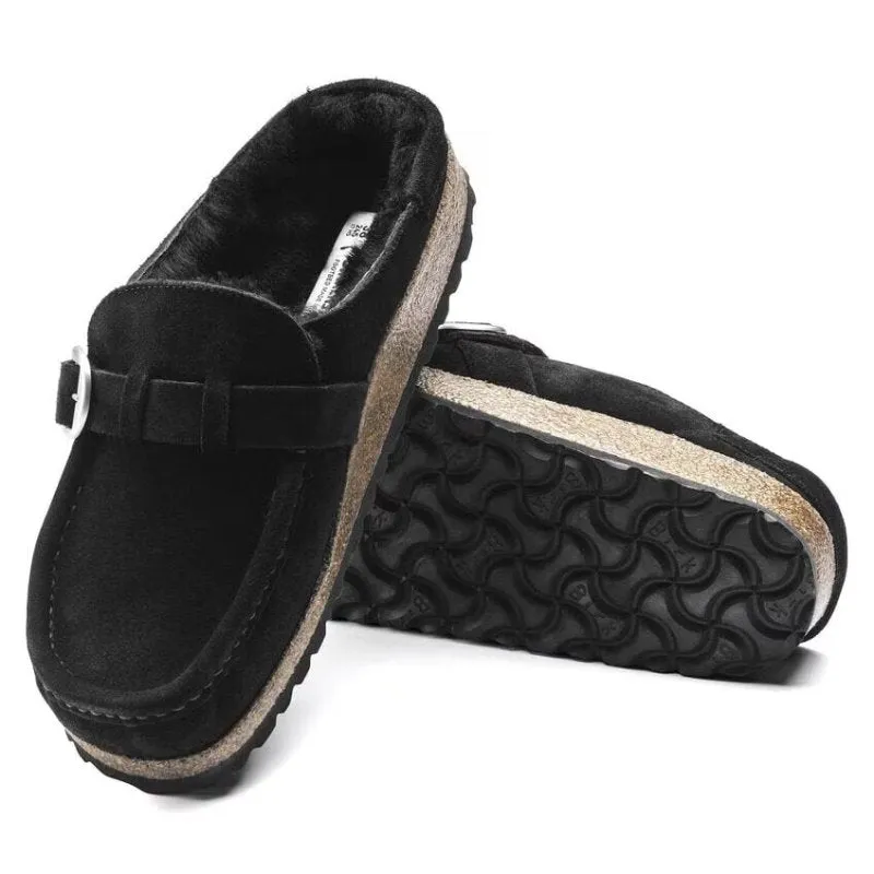 Birkenstock Women's Buckley Shearling - Black Suede