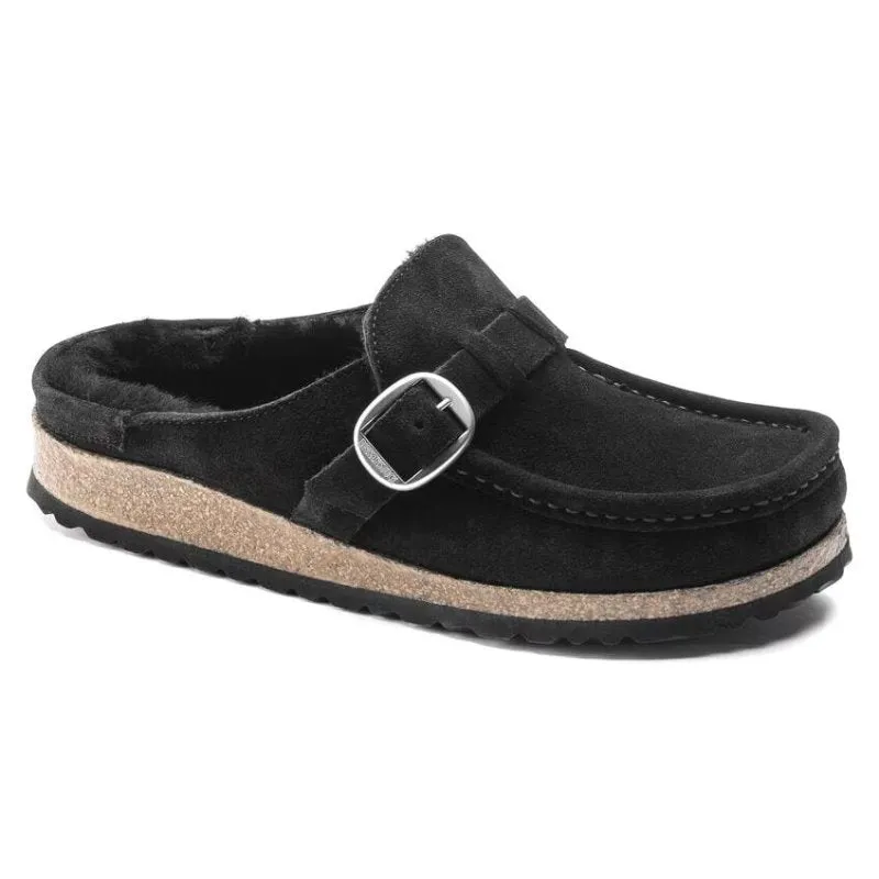 Birkenstock Women's Buckley Shearling - Black Suede