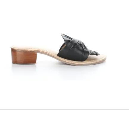 Bos & Co "Nova" Black leather slide