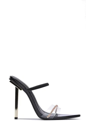 Cape Robbin Rochella Black Sexy Stiletto High Heels Pointed Open Toe Mule Sandal