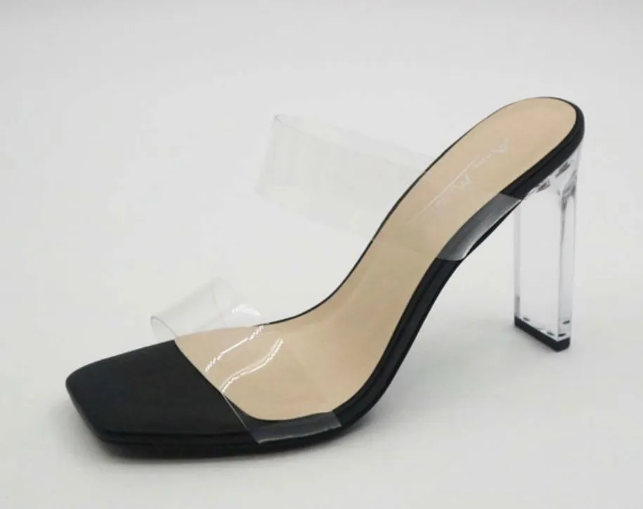 Celine Clear Double Strap Heels