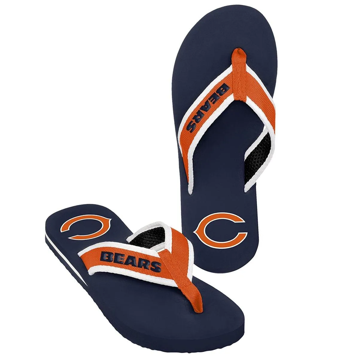 Chicago Bears NFL Mens Team Color Contour Flip Flops