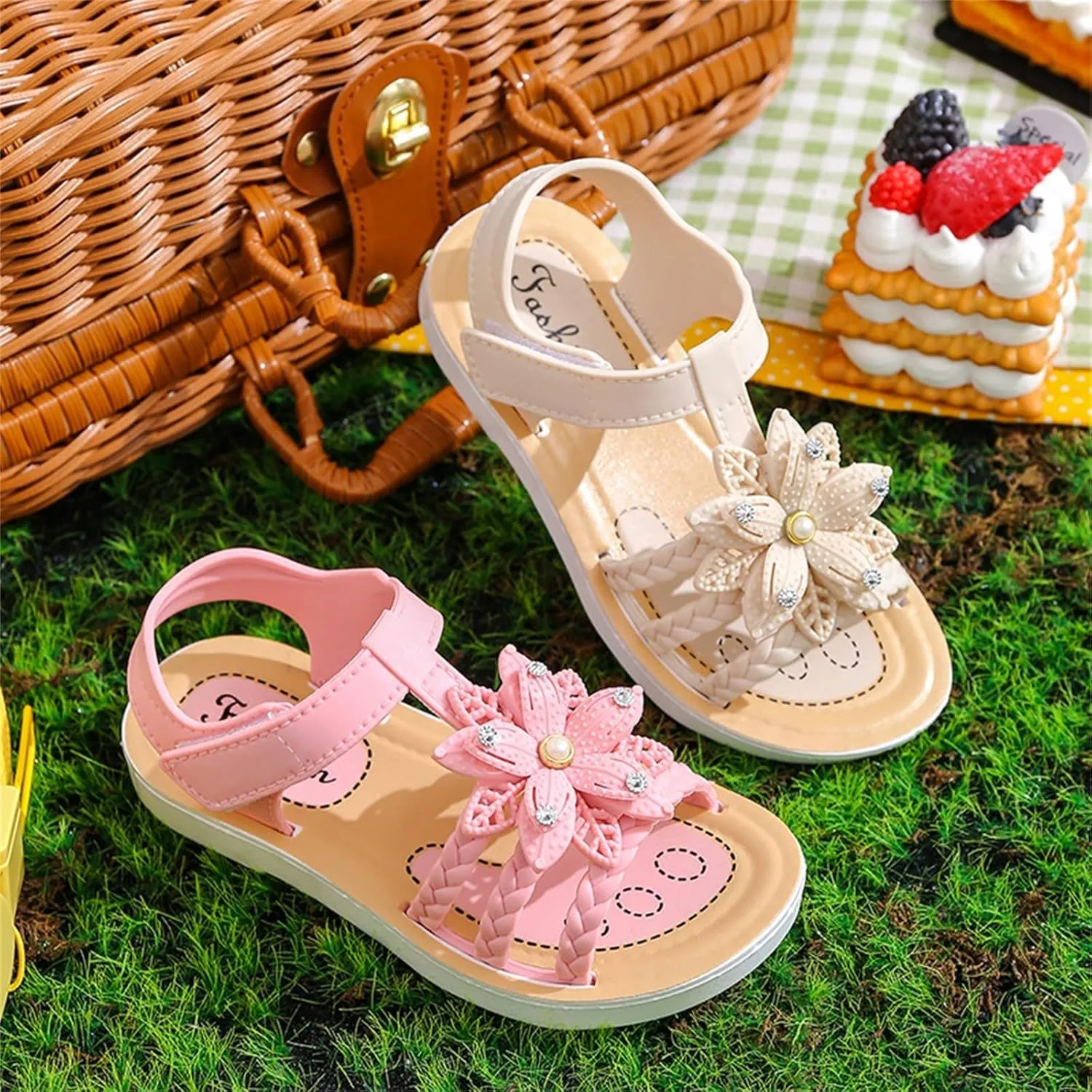 Children Sandals Soft Flat Shoes Fashion Comfortable Bow Soft Bottom Lightweight Baby Princess Kids Camping