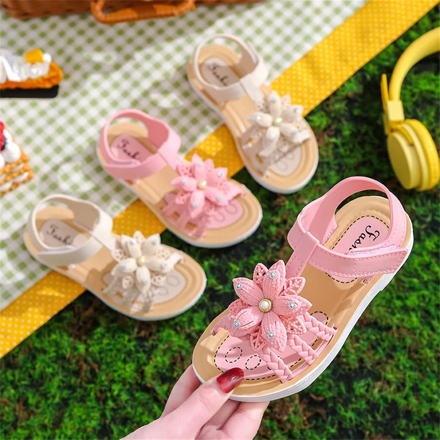 Children Sandals Soft Flat Shoes Fashion Comfortable Bow Soft Bottom Lightweight Baby Princess Kids Camping