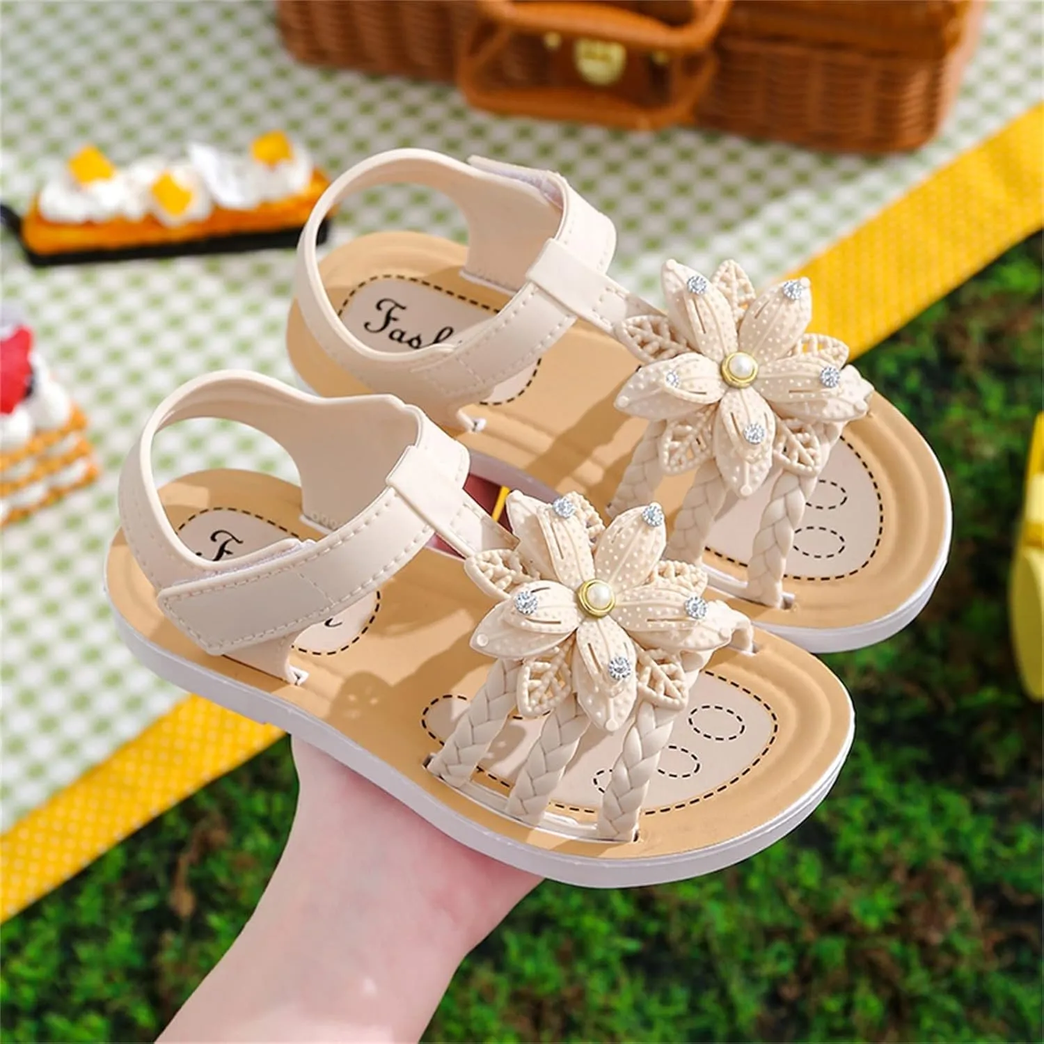 Children Sandals Soft Flat Shoes Fashion Comfortable Bow Soft Bottom Lightweight Baby Princess Kids Camping