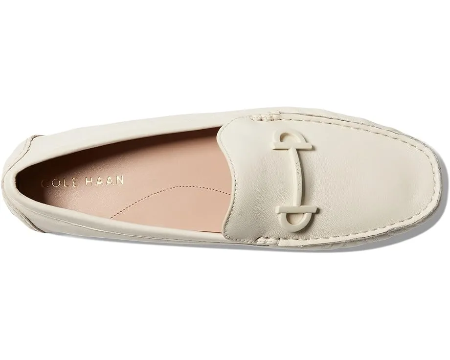 Cole Haan Tully Driver Egret Leather Slip On Squared Toe Classic Loafers