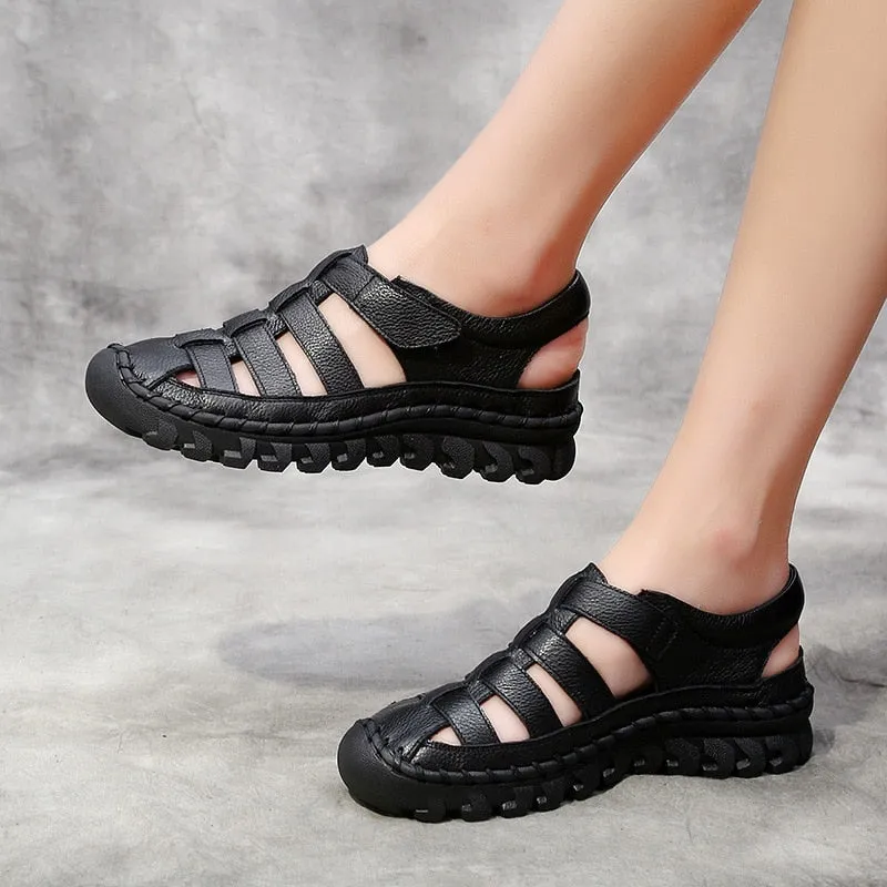 Comfortable Cow Leather Casual Walking Sandals