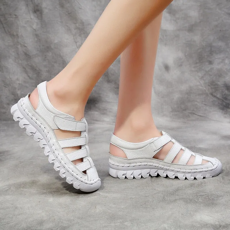 Comfortable Cow Leather Casual Walking Sandals
