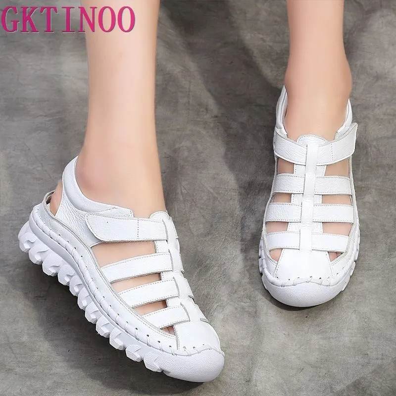 Comfortable Cow Leather Casual Walking Sandals