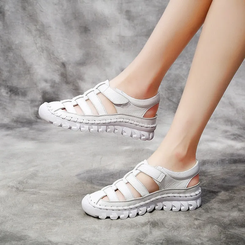 Comfortable Cow Leather Casual Walking Sandals