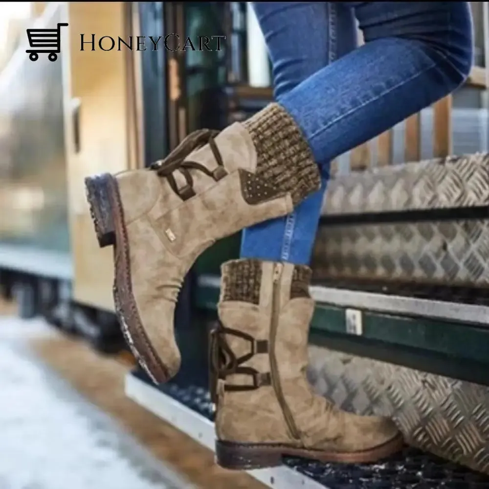 Comfortable Low Heel Mid-Calf Women's Boots