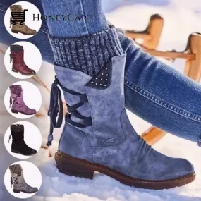 Comfortable Low Heel Mid-Calf Women's Boots