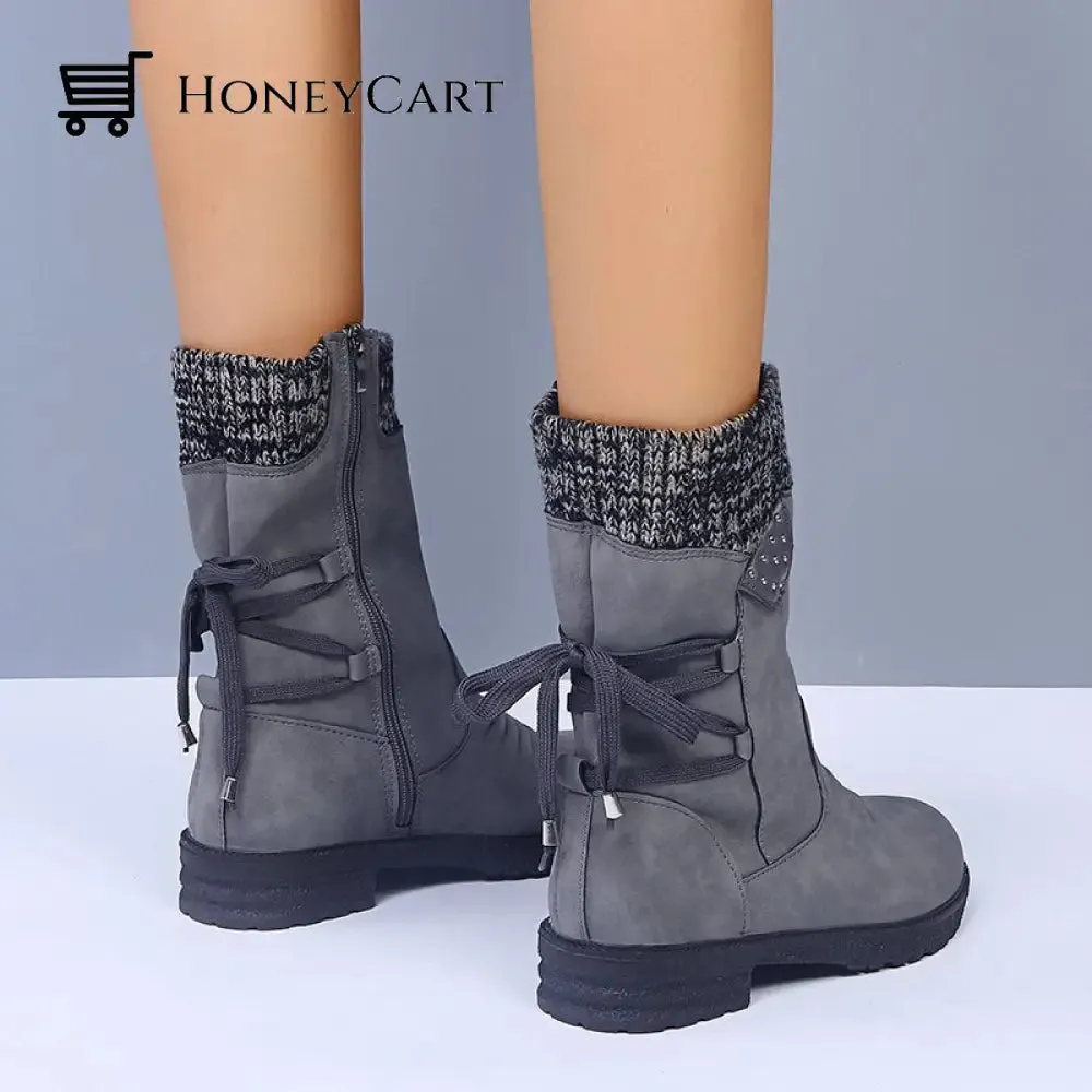 Comfortable Low Heel Mid-Calf Women's Boots