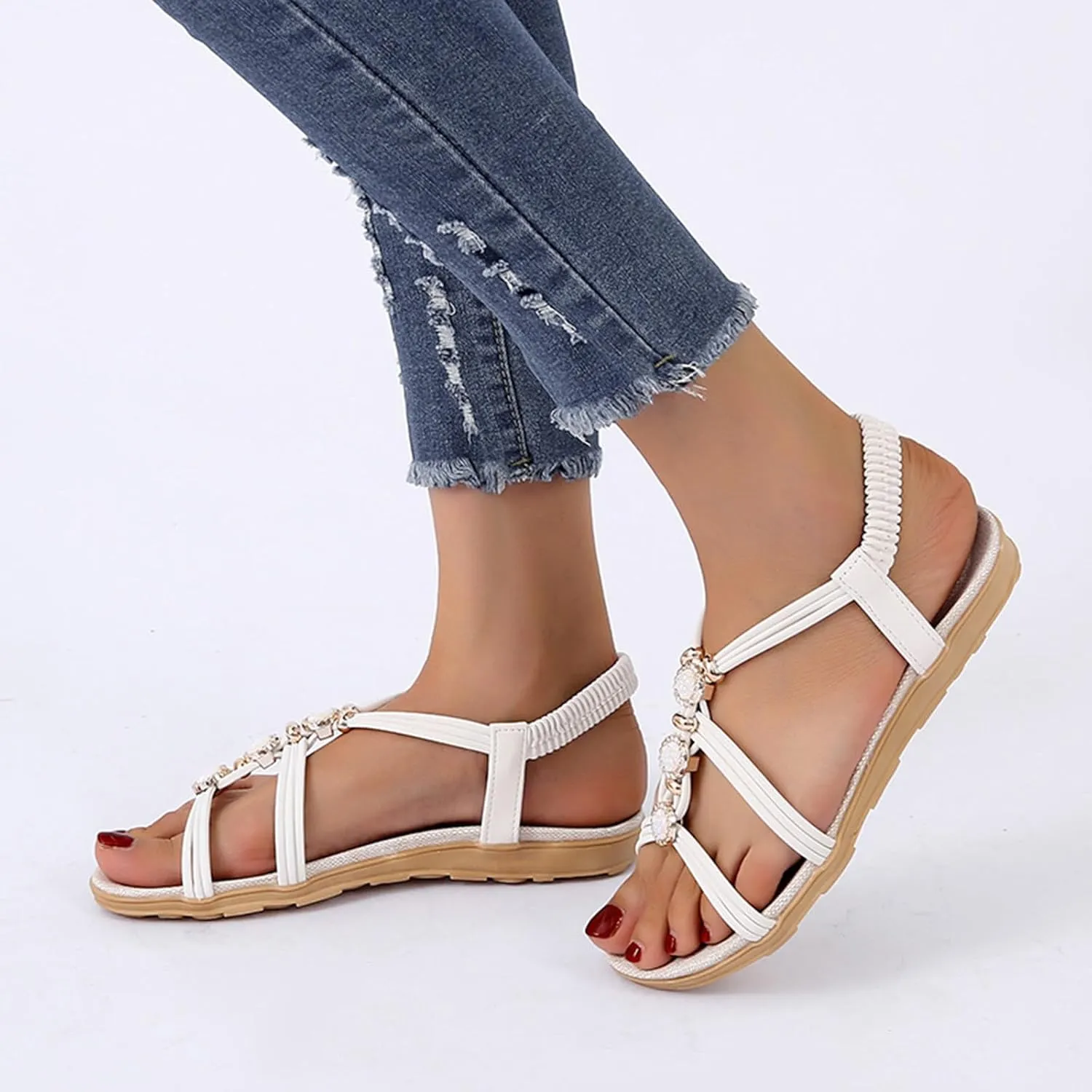Comfortable Slip on Slide Sandals for Women Splicing Soft Sole Breathable Shoes Comfortable Walking Sandals