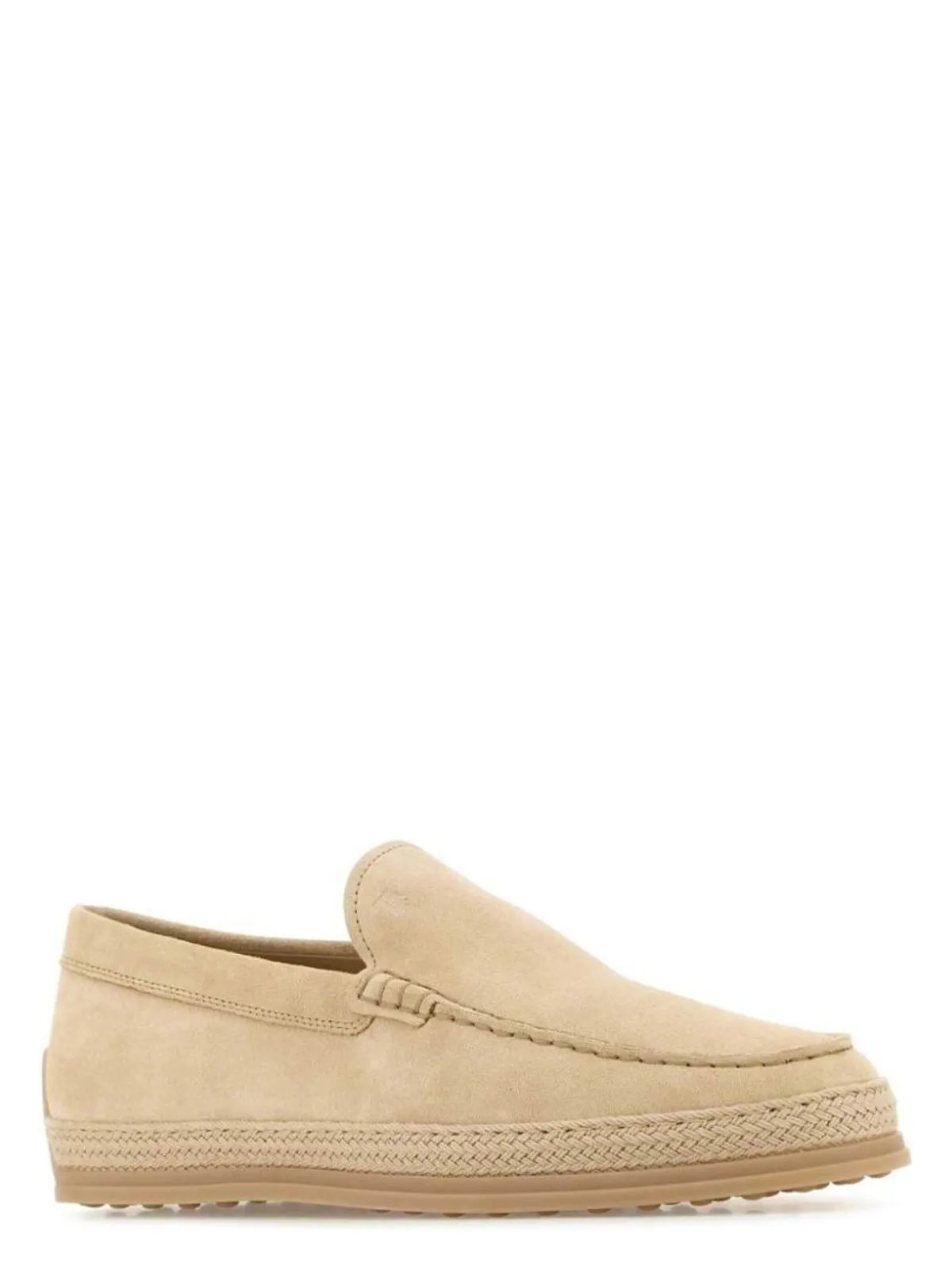 CORD WEAVING SLIP-ON SUEDE LOAFERS