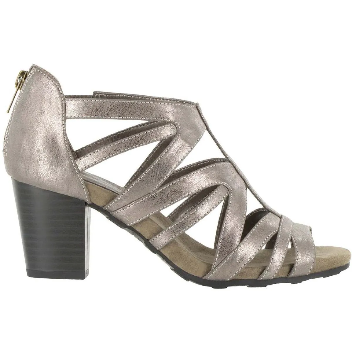Easy Street Womens Amaze Faux Leather Open Toe Sandals Shoes
