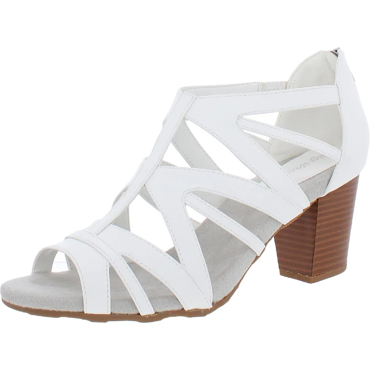 Easy Street Womens Amaze Faux Leather Open Toe Sandals Shoes