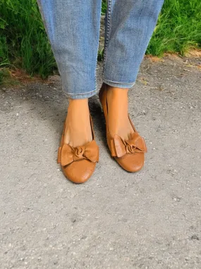 Elegant Brown Bow Flats