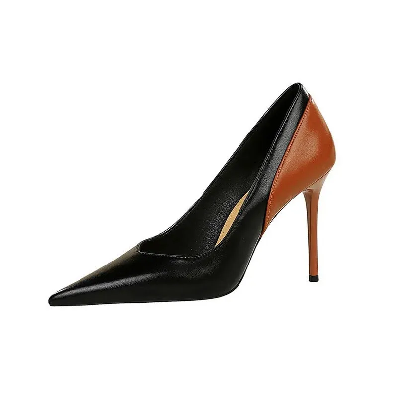 Elegant Vintage Two Tone Stiletto High Heels