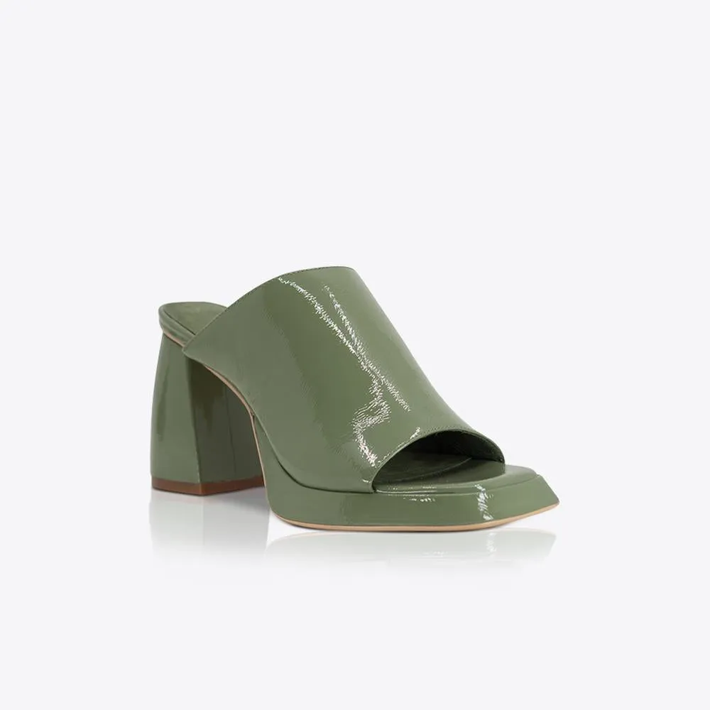 Eva Mule Patent Olive