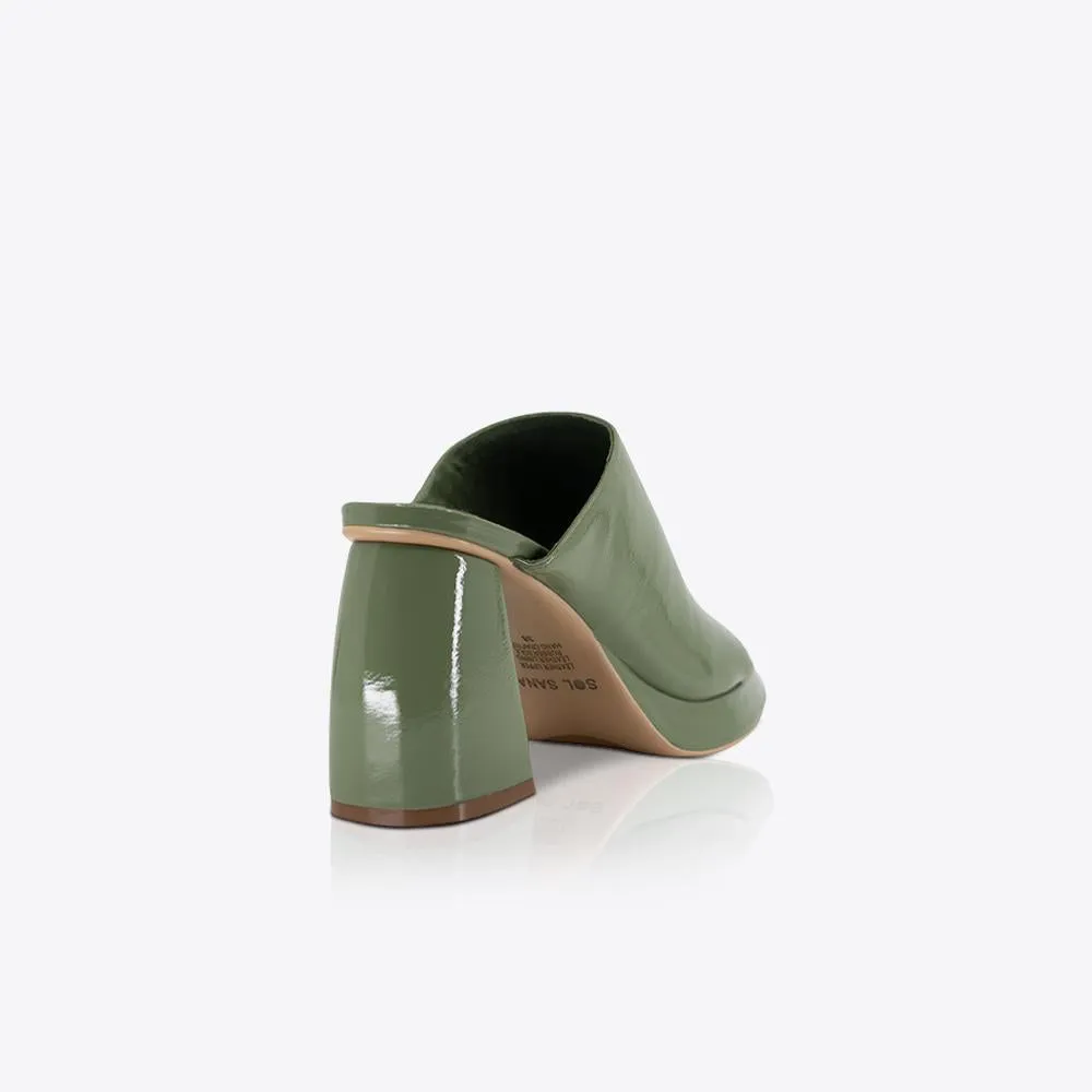 Eva Mule Patent Olive