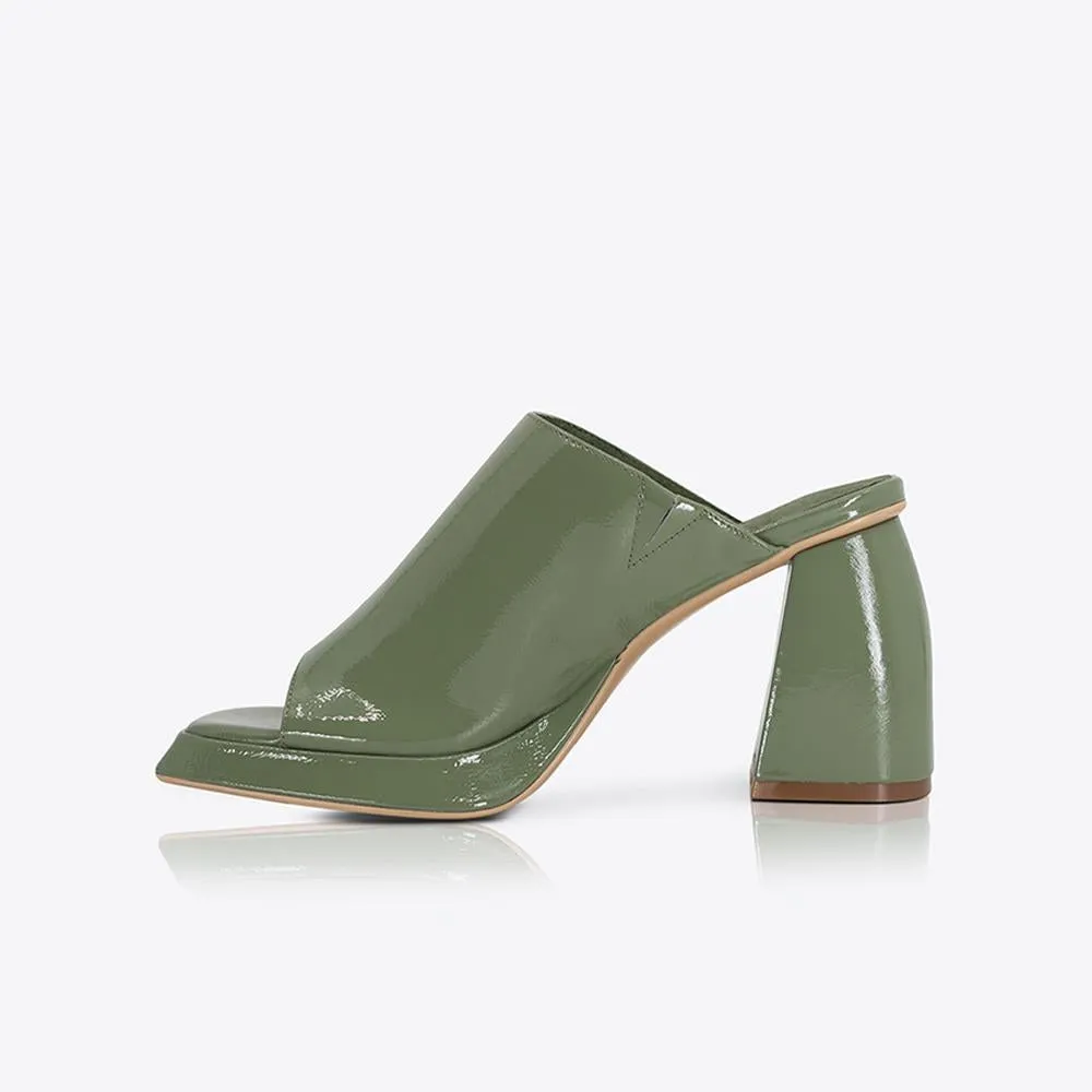 Eva Mule Patent Olive