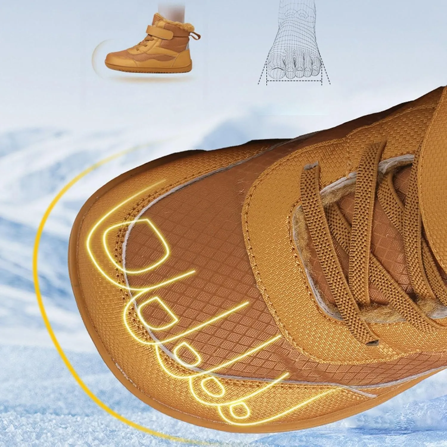 Girls Boys Winter Snow Boots - Comfortable Warm Toddler Winter Shoes Waterproof Kids Ankle Booties Outdoor Walking