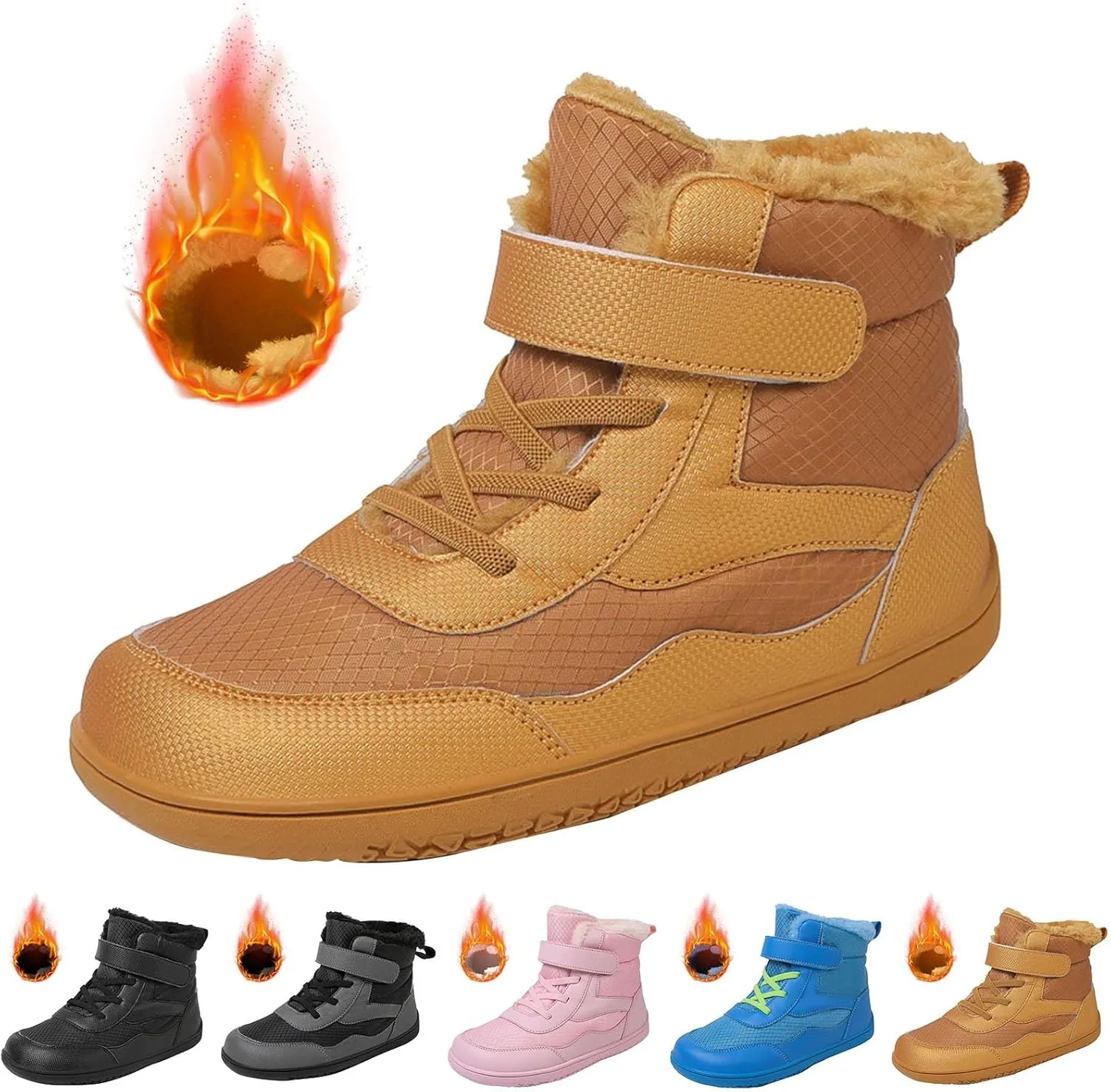 Girls Boys Winter Snow Boots - Comfortable Warm Toddler Winter Shoes Waterproof Kids Ankle Booties Outdoor Walking
