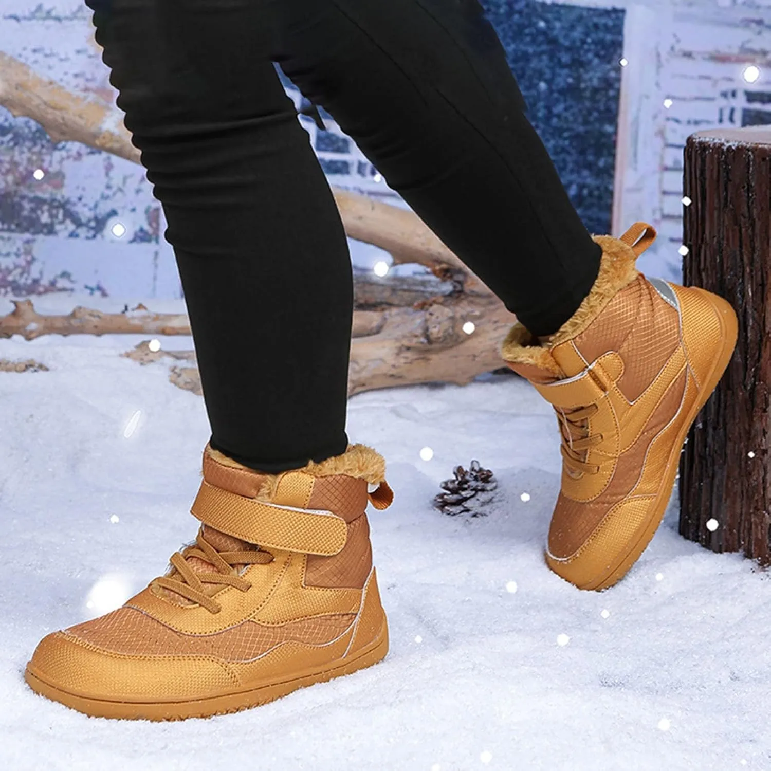 Girls Boys Winter Snow Boots - Comfortable Warm Toddler Winter Shoes Waterproof Kids Ankle Booties Outdoor Walking