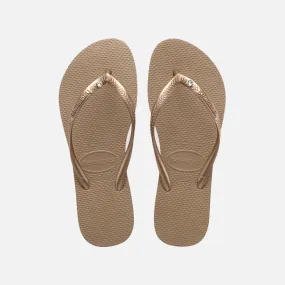 Havaianas Slim Swarovski II Crystal Flip Flops - Rose Gold