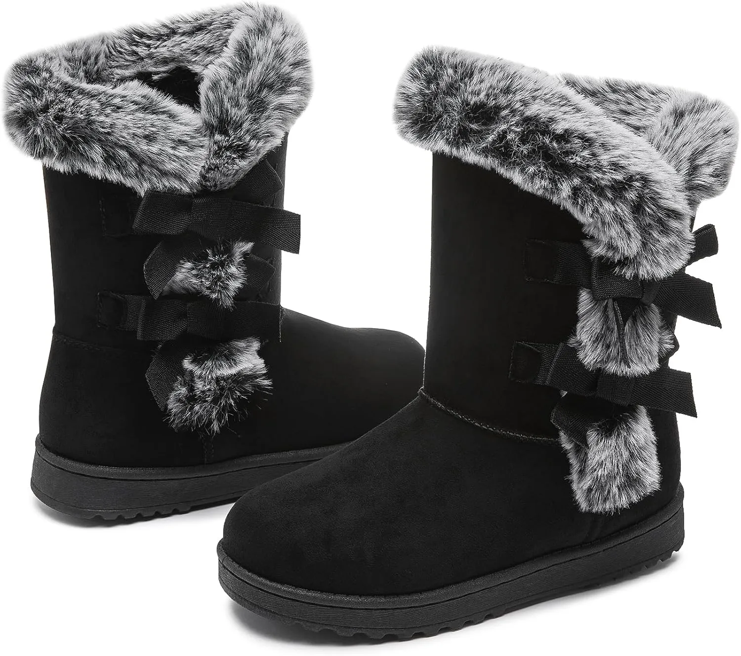 Iarus womens winter boots Mid-calf snow booties warm fur linning comfortable furry boots for womens