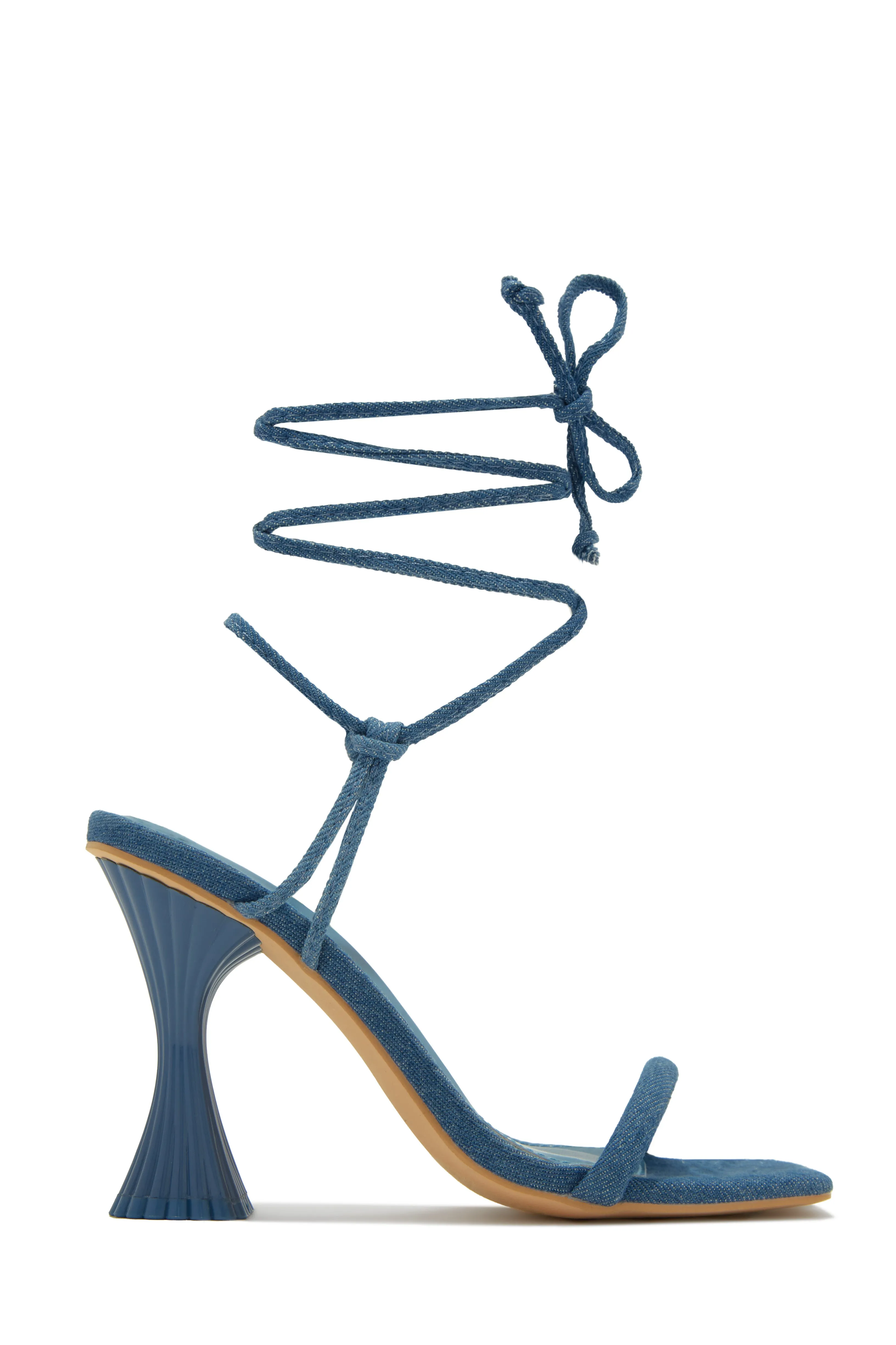 Idalia Lace Up Heels - Nude