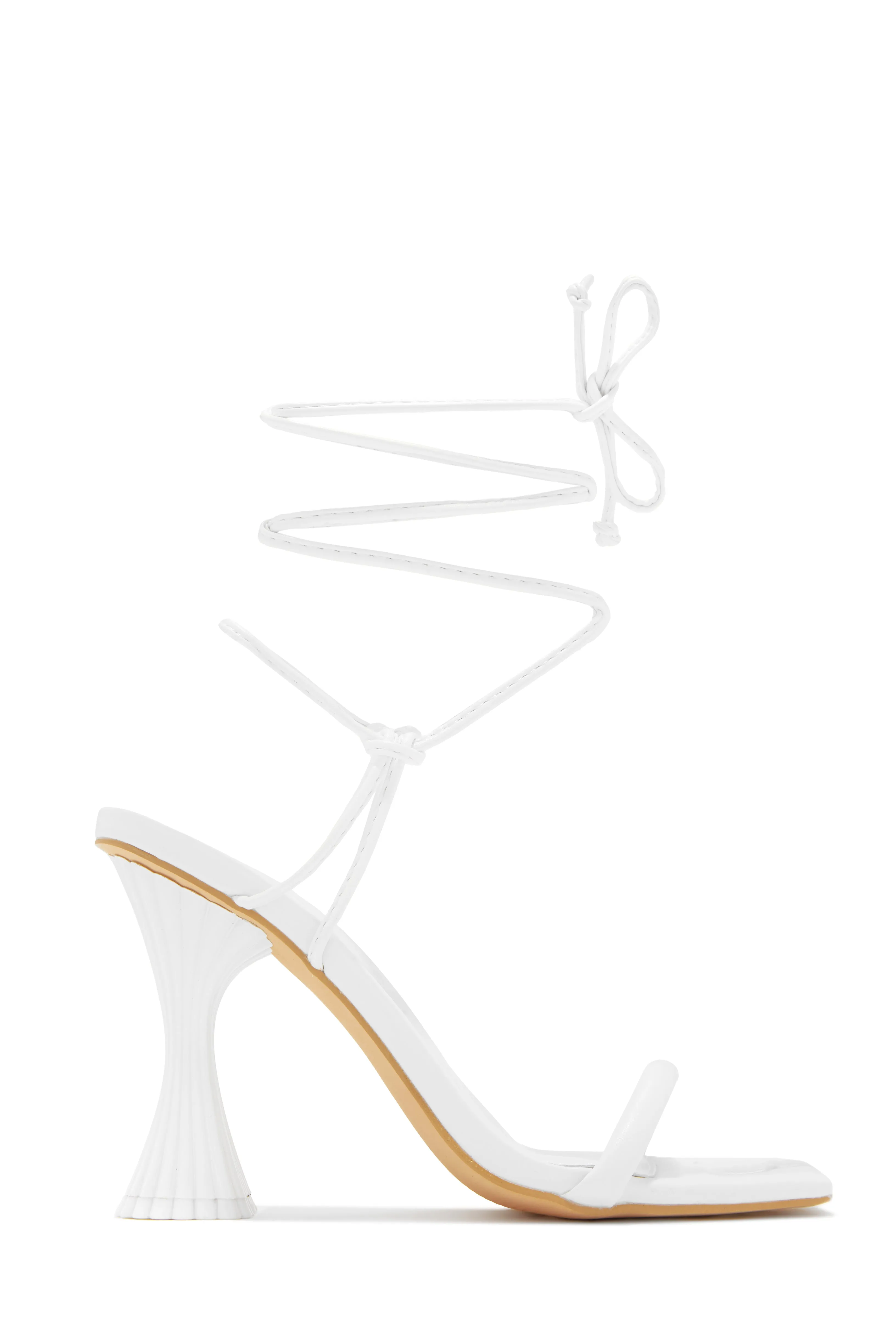 Idalia Lace Up Heels - Nude