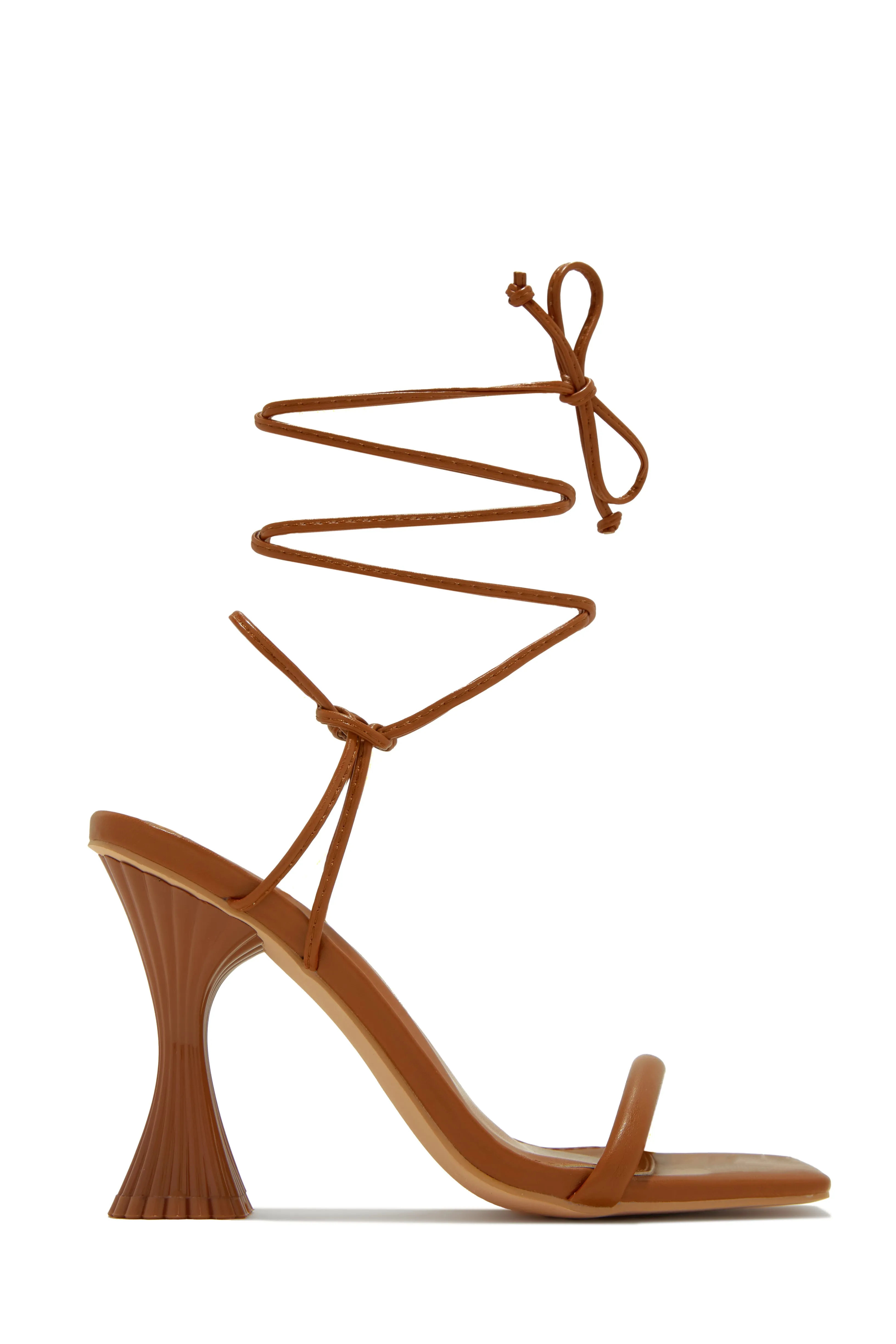 Idalia Lace Up Heels - Nude
