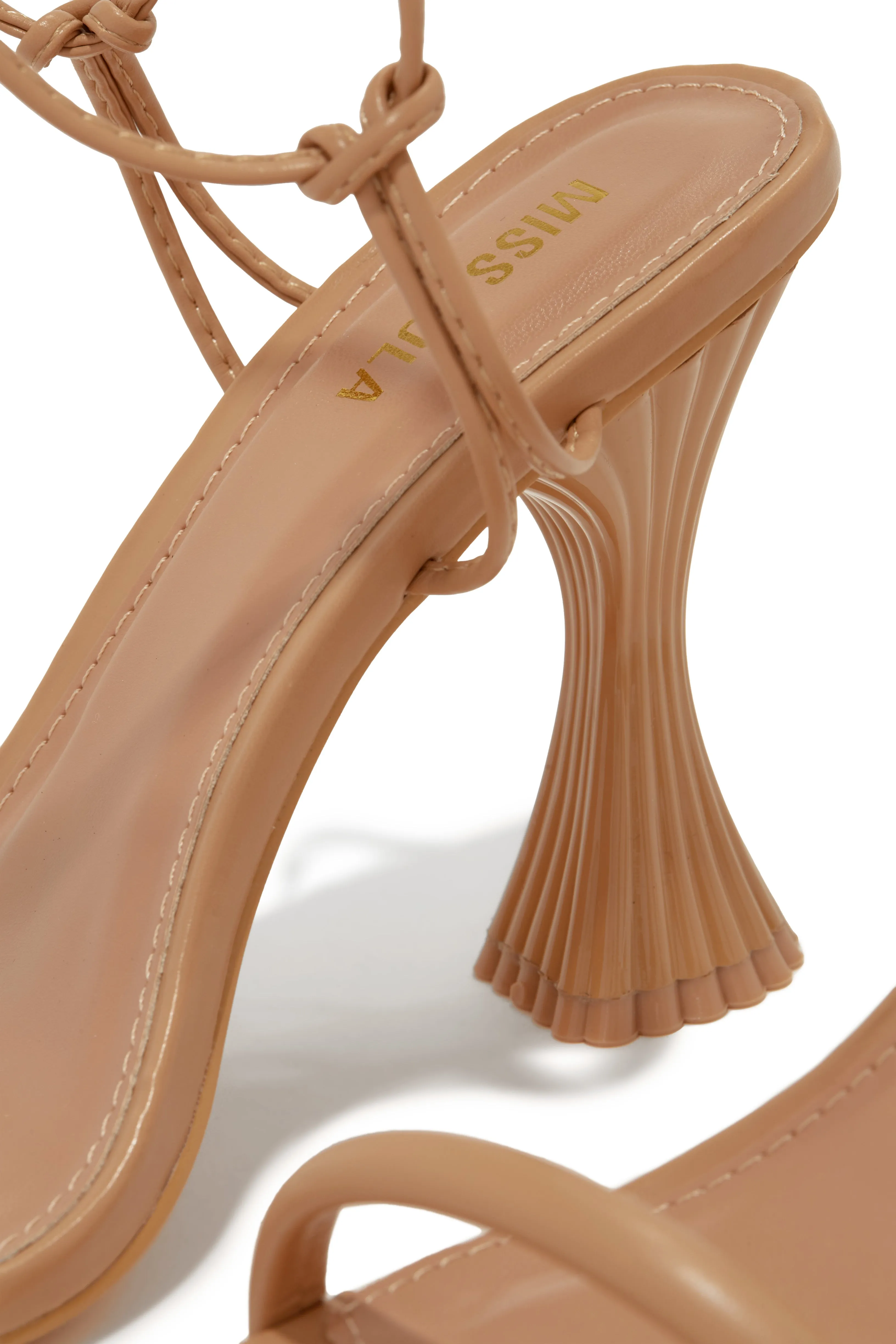 Idalia Lace Up Heels - Nude