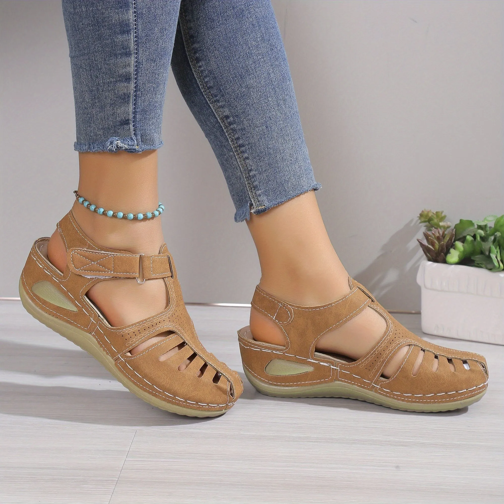 Ivyshape | Ankle Straps Wedge Sandals