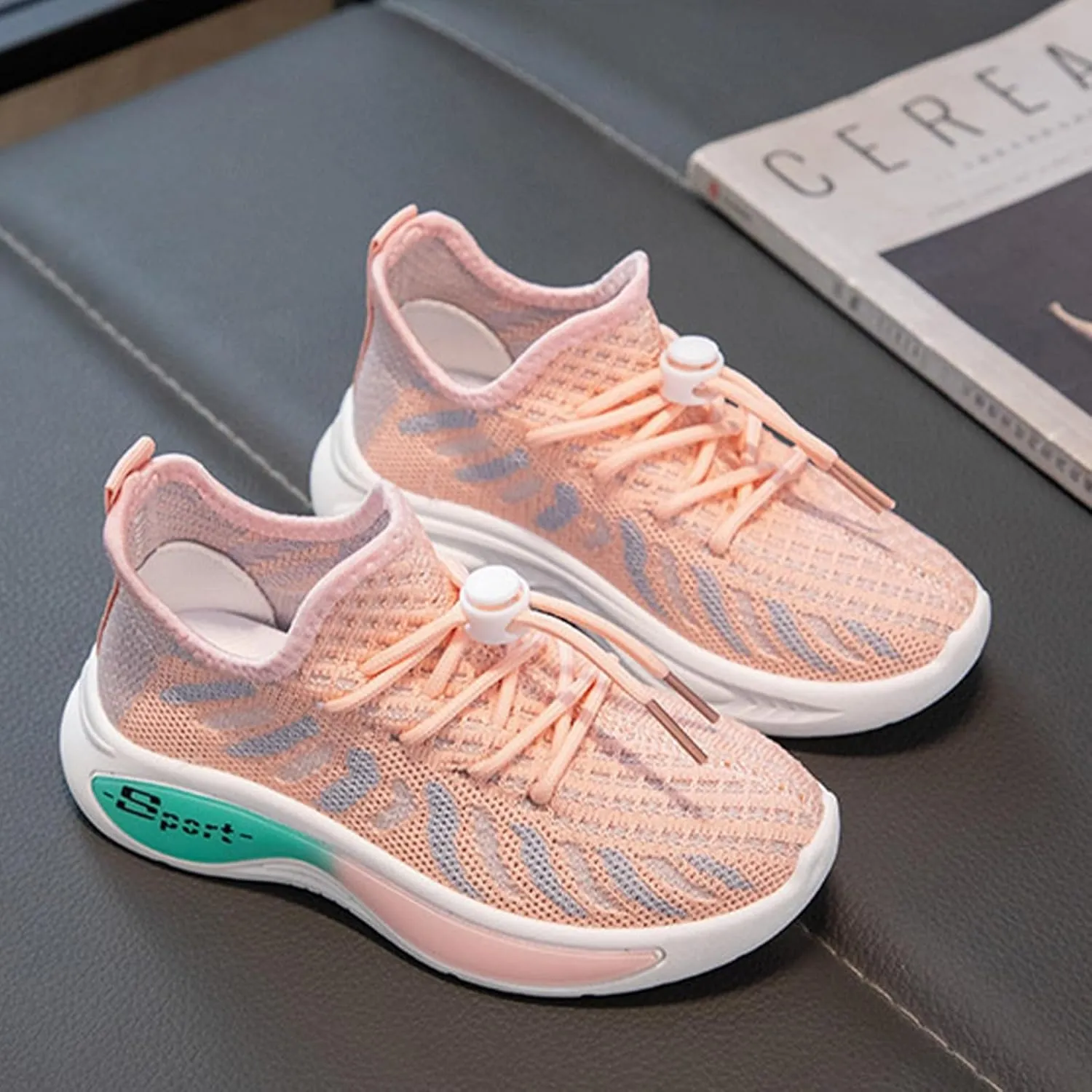 Kids Mesh Lace Sneakers Outdoor Running Athletic Non Slip Sport Shoes Youth Childrens Breathable Comfy Soft Casual Shoes