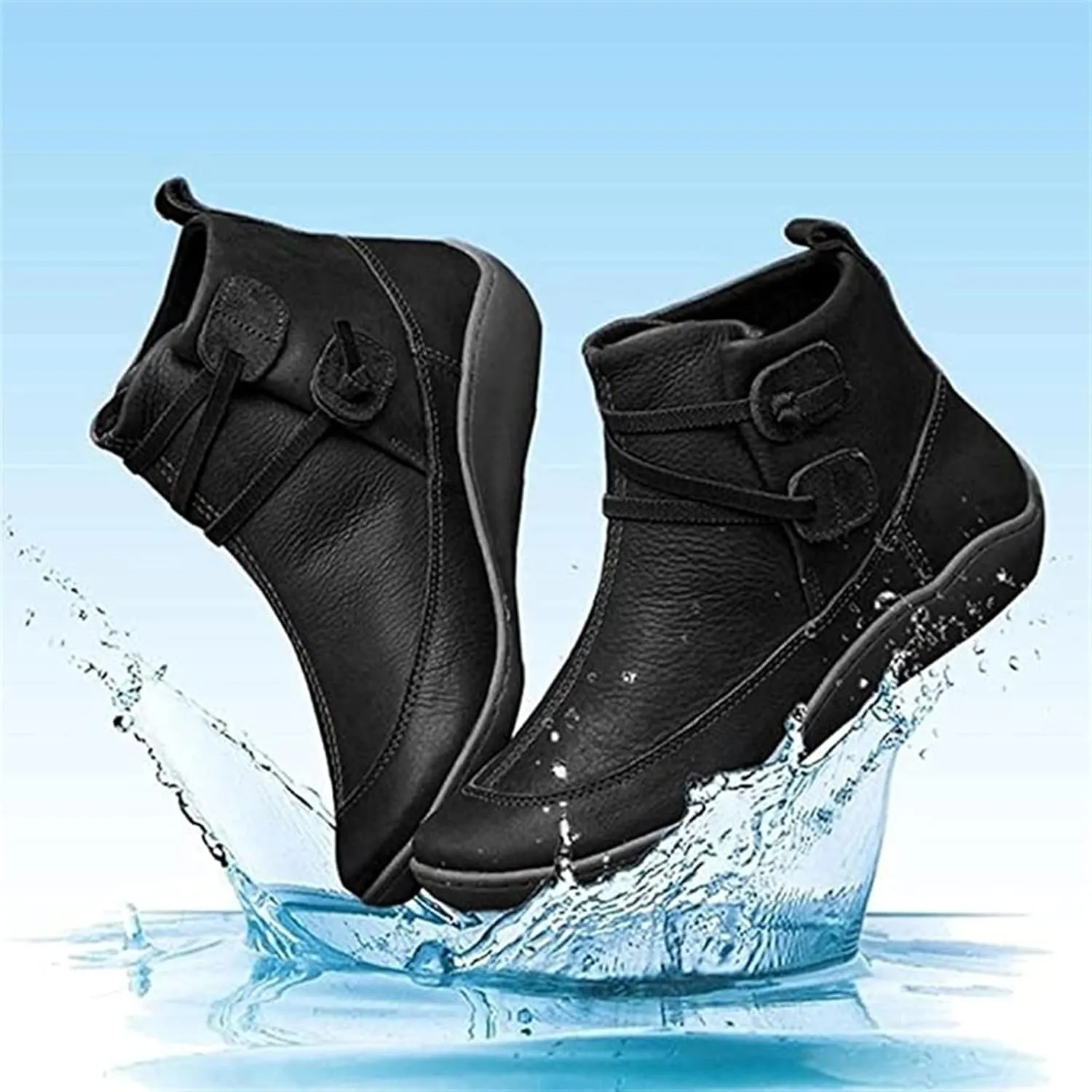 Lausiuoe Boots For Women Ankle Booties Flat Heel Western Shoes Ladies Casual Dressy Comfortable Fashion Short Booties