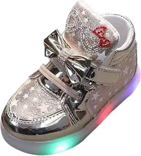 Light Up Shoes Non-Slip High Top Slip On Shoes Lac𝐞 Up Bow Walking Shoes Wide Toe Box Warm Led Snow Boots