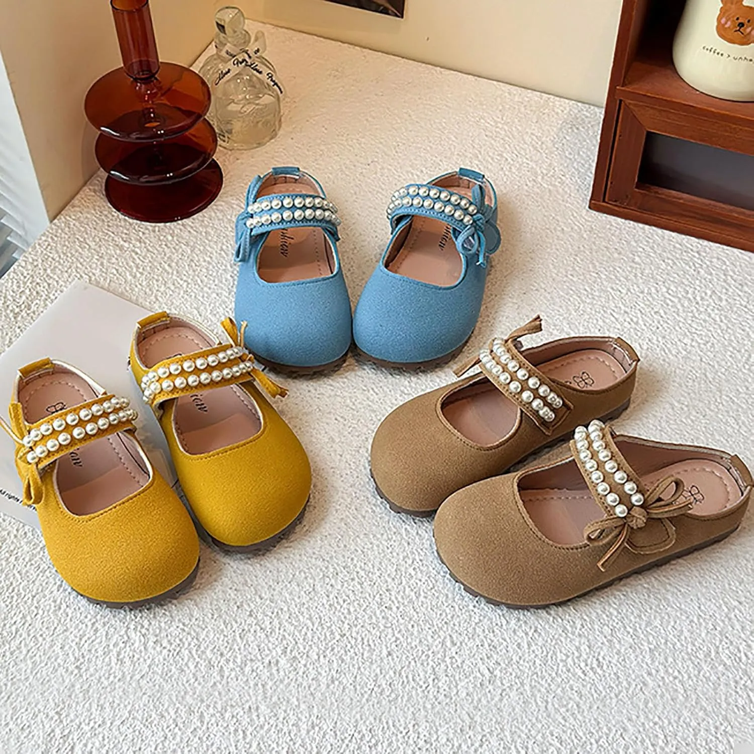 Lightweight Boys Girls Sandals Girls Shoes Comfortable Soft Bottom Closed Toe Slippers Fashionable Pearl Slip On Shoes